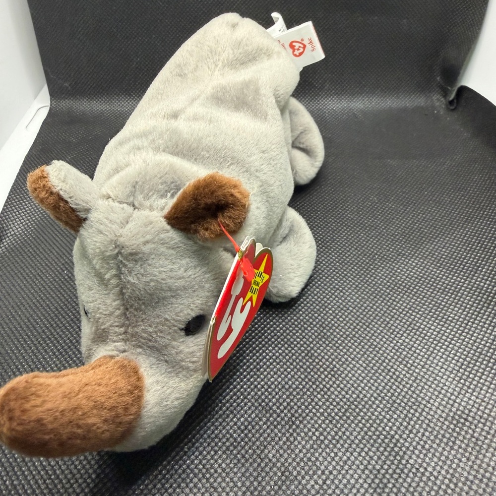 Ty Beanie Baby Spike Rhino 1996 Style 4060 PVC Pellets With Tag Vintage Plush